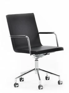 Spiegels Кожаное вращающееся кресло с 5 спицами и колесами .roan