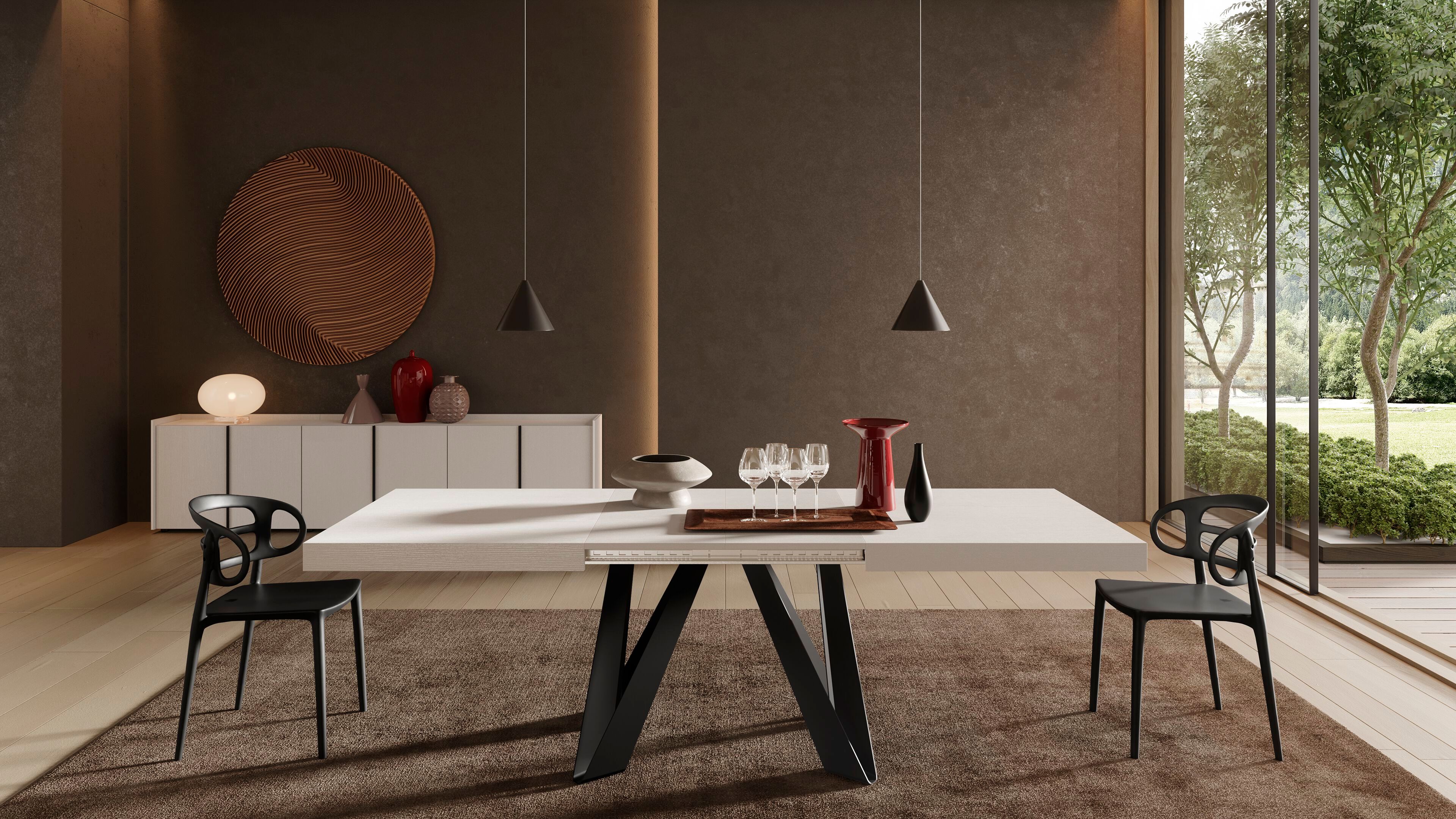 Выдвижной прямоугольный стол из железа с меламиновой столешницей Mobili Fiver ROMINA ARCH-00069646 - Вид №74