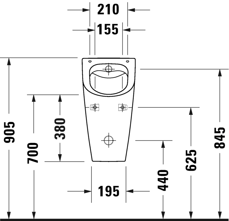 2812300007 Настенный писсуар, уринал с мушкой Duravit ME BY STARCK - Вид №3