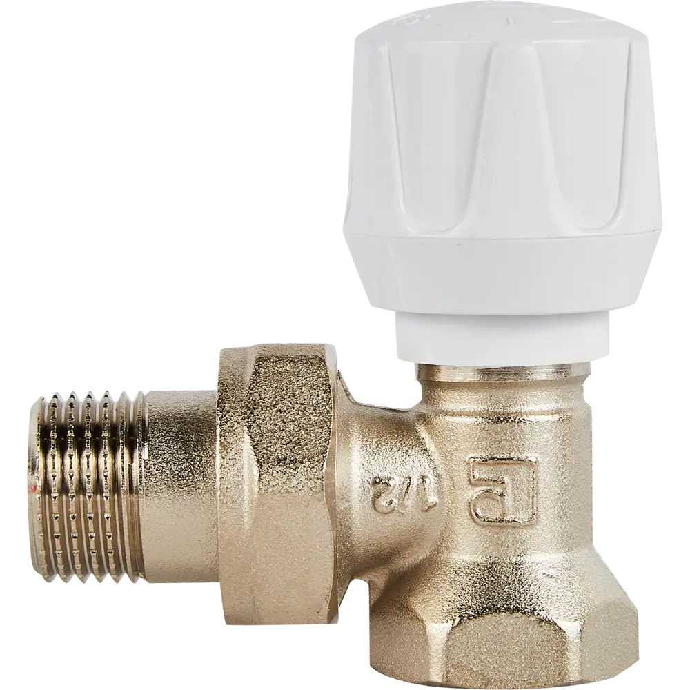 STOUT Угловой клапан для радиатора 1/2" с ручной регулировкой 82432097 STLM-1395450 - Вид №1