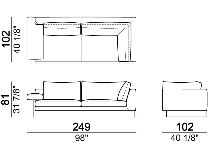 Секционный диван из ткани Arketipo EGO ARCH-00102437 - Вид №17