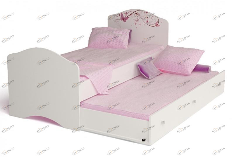 Кровать классика ABC-KING Фея с рисунком без страз (160*90) без ящика и матраса 4631147954626