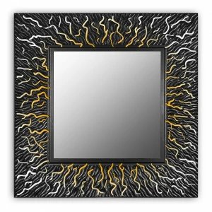 Квадратное зеркало настенное черное CORAL IN SHAPE CORAL 00-3860096 Черный