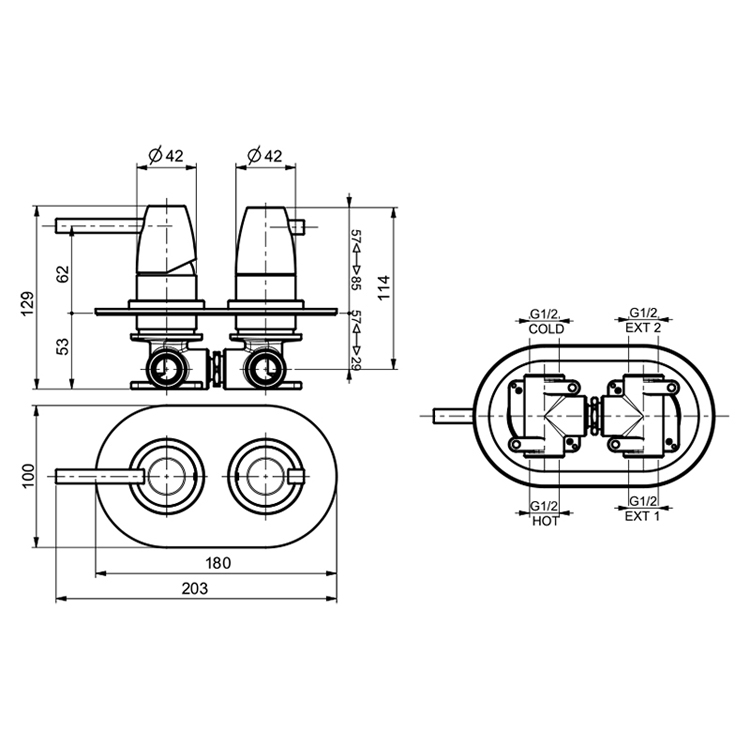 OE860101560 Смеситель для ванны и душа Webert Opera Moderna  - Вид №1