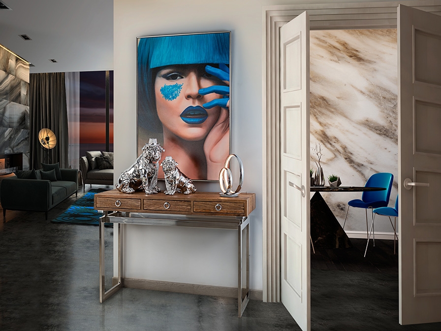 099194 Фигурка маленькая хром Schuller Bulldog Hat  - Вид №3