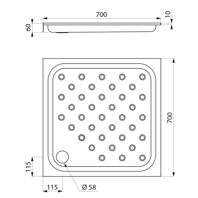 150100 Душевой поддон встраиваемый DELABIE  - Вид №1