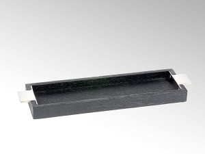 Прямоугольный лоток из нержавеющей стали и дерева