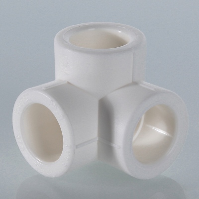 VTp.738.0.020 Фитинг полипропиленовый – тройник двухплоскостной Valtec 20 мм  - Вид №1