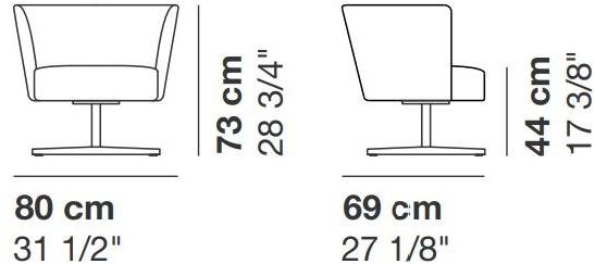 La Cividina Кресло из ткани с 4 спицами и подлокотниками Velour sun-id-1405276 - Вид №2