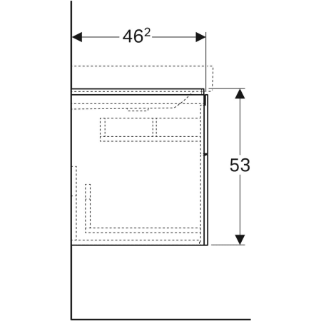 500.516.43.1 Шкафчик для раковины Geberit Xeno² с полкой, с двумя выдвижными ящиками Geberit  - Вид №13