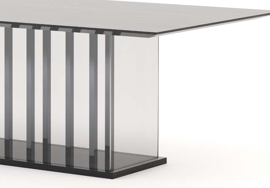 Прямоугольный обеденный стол из нержавеющей стали и дерева Stylish Club His &amp ARCH-00103372 - Вид №4