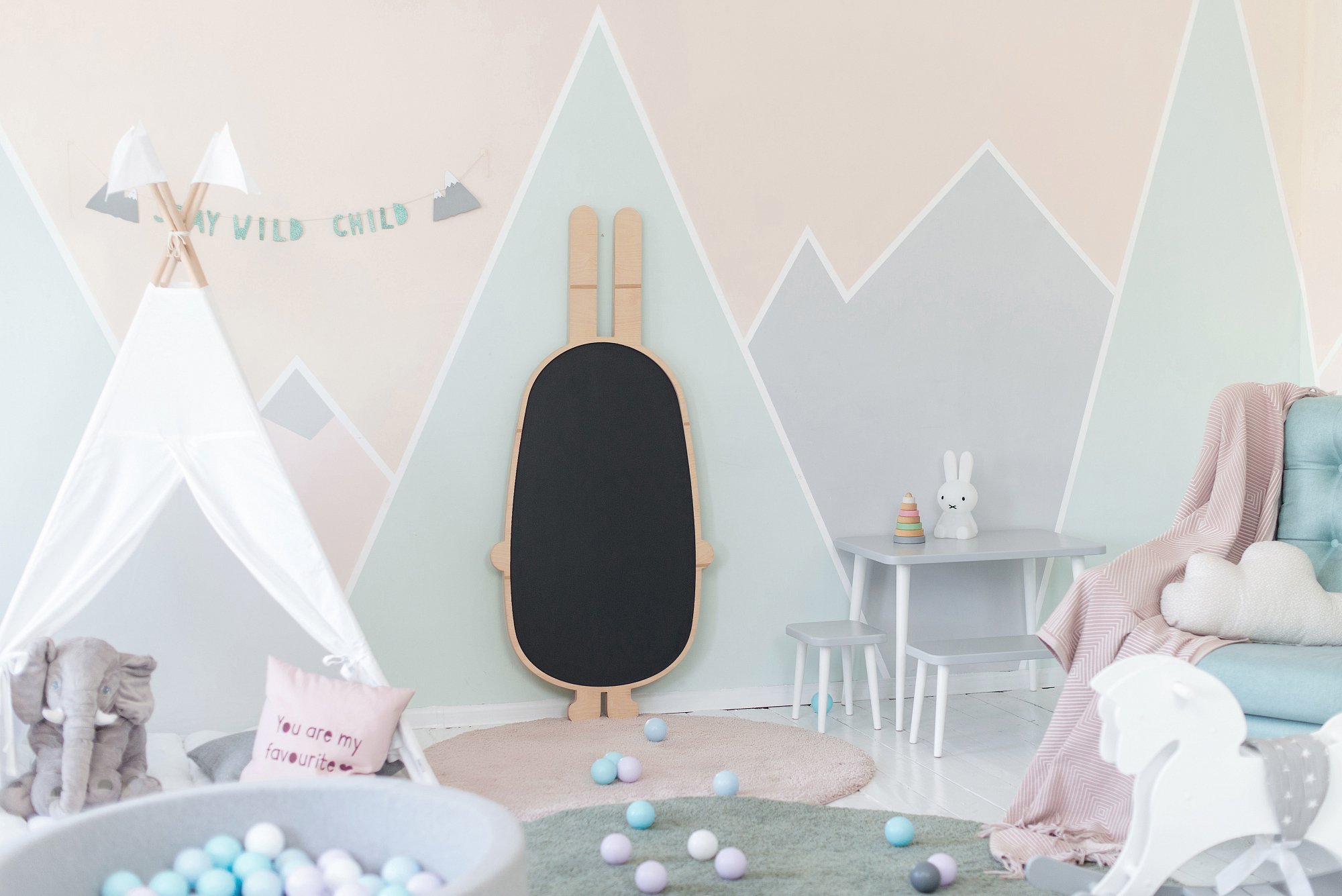 Магнитно-грифельная доска натуральное дерево "Заяц" ЗАЯЦ  00-3859358 Бежевый Santreyd  - Вид №2