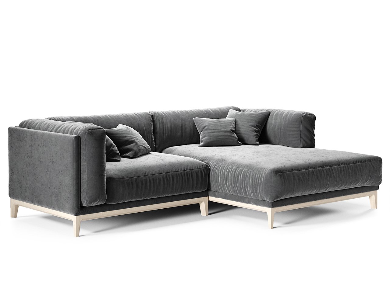 Диван Case угловой темно-серый на светлых ножках THE IDEA ДИЗАЙНЕРСКИЕ 210551 Серый  - Вид №1