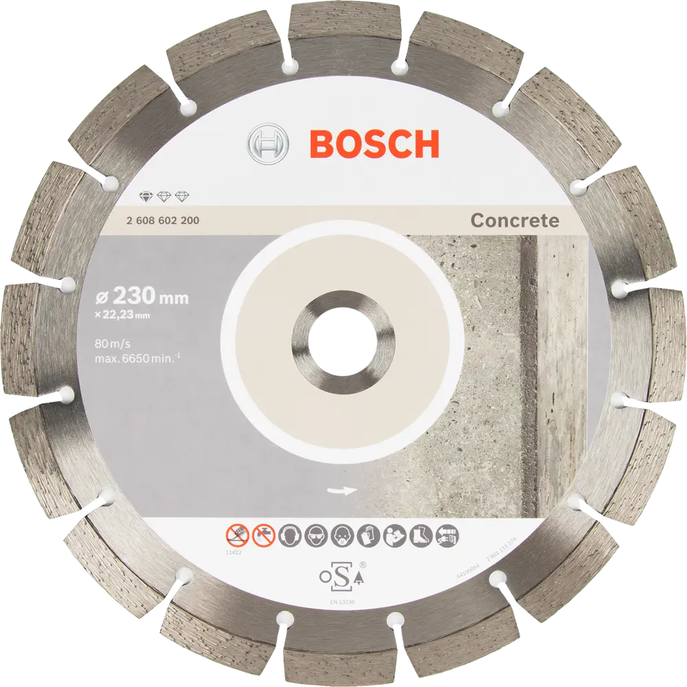 Диск алмазный по бетону Bosch Standard for Concret 2608602200 сегментный 230x22.2x1.8 мм 82136712 STLM-2062536 BOSCH PROFESSIONAL 
