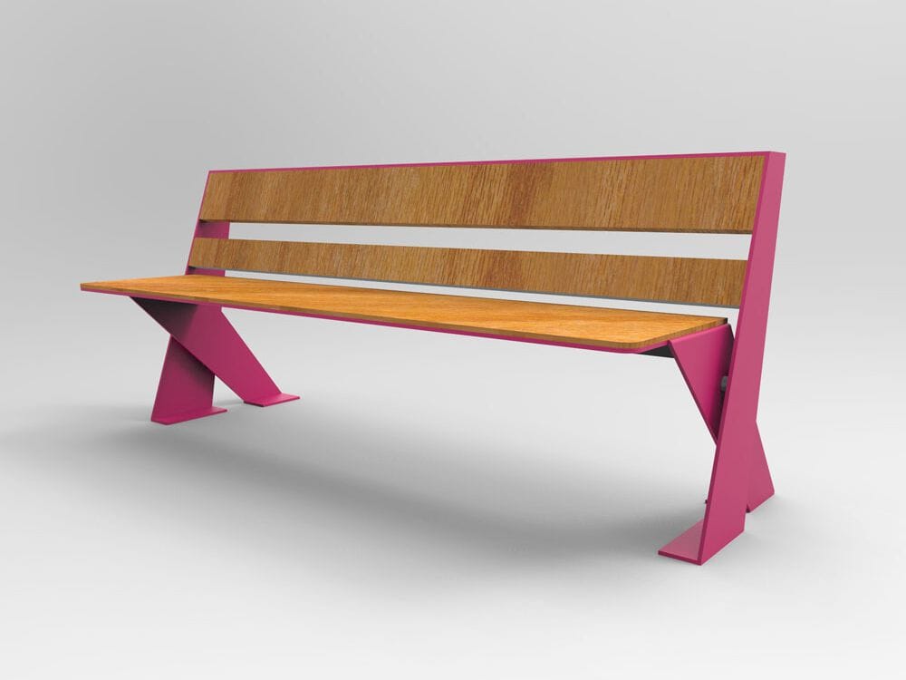 Стальная и деревянная скамья со спинкой CITYSì ISIDE ARCH-00008248 - Вид №1