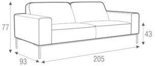 Sits Стеганый диван, обитый 3-х местной тканью Ville sun-id-1397545 - Вид №1