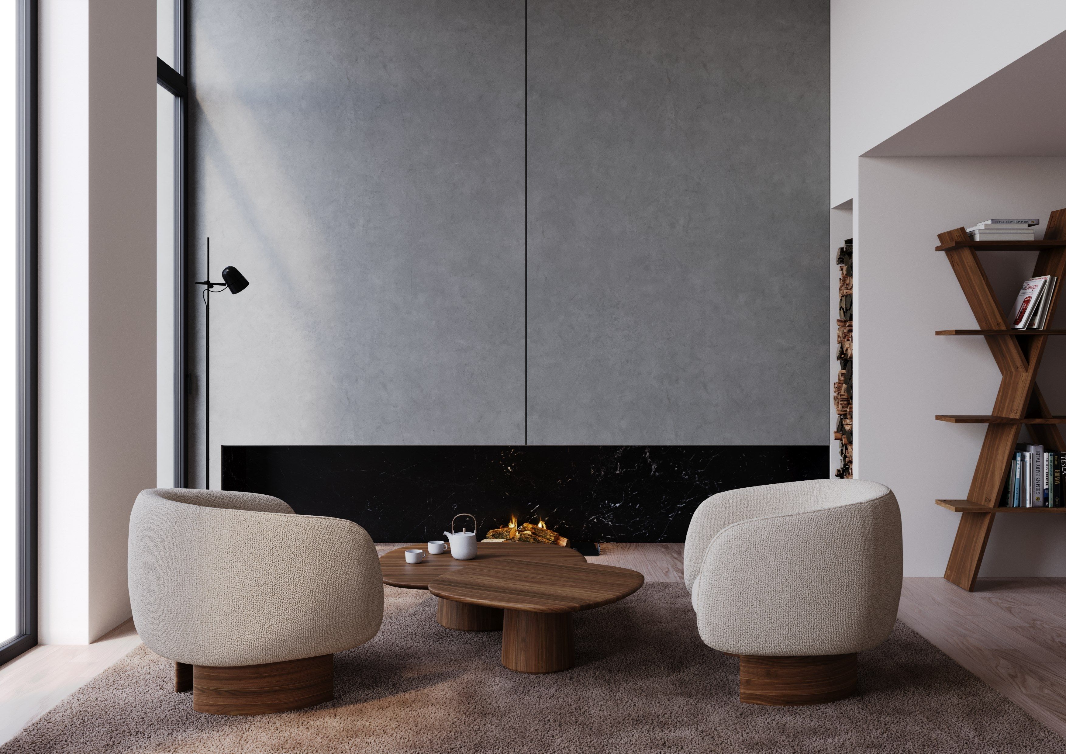 Деревянный низкий квадратный журнальный столик для гостиной Wewood Amos ARCH-00024447 - Вид №2