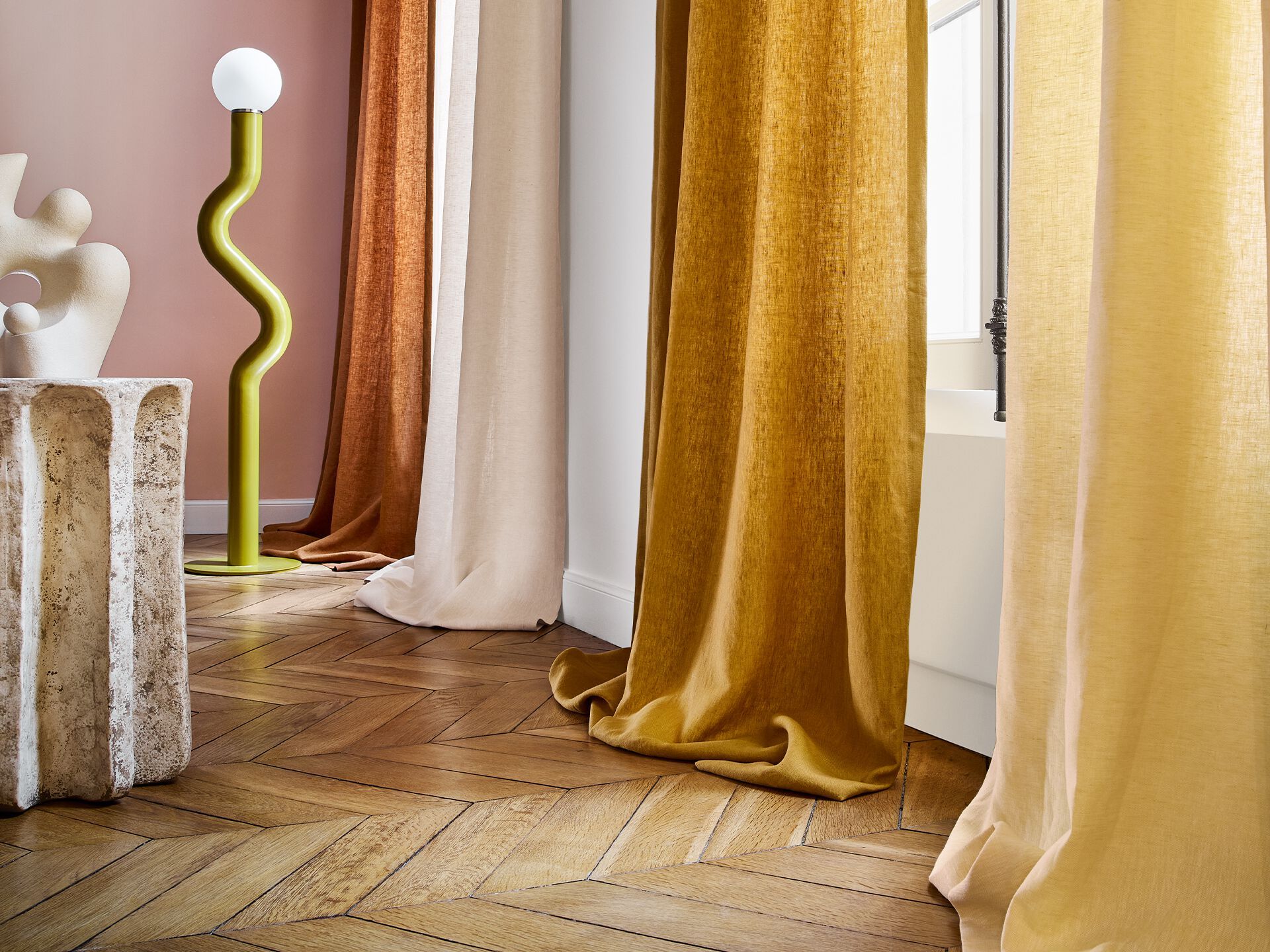 Льняная однотонная ткань Casamance Linen ARCH-00151256 - Вид №1