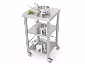 Отдельно стоящий кухонный модуль из нержавеющей стали