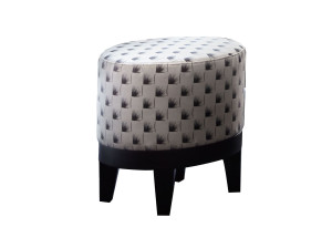 Круглый пуф из ткани