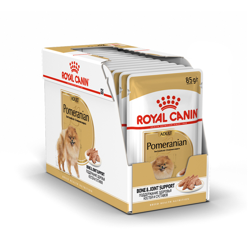 ПР0051757*12 Корм для собак Pomeranian для породы Померанский шпиц старше 8 месяцев пауч 85г (упаковка - 12 шт) ROYAL CANIN 