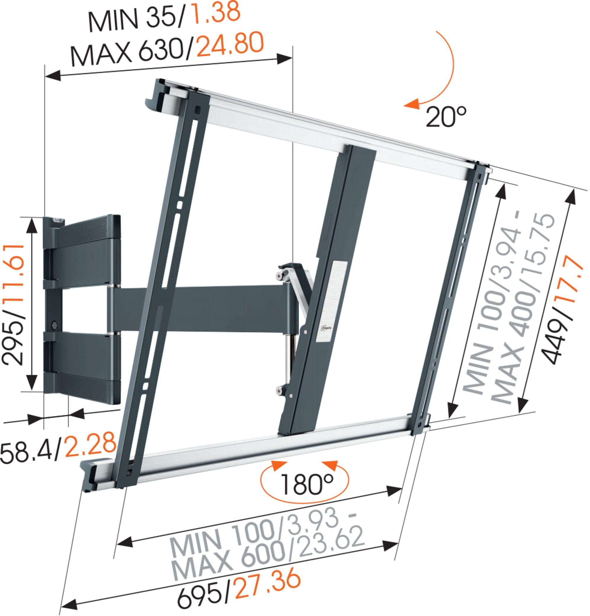Vogel's - Exhibo Настенный поворотный монитор / подставка под телевизор Thin sun-id-1371214 - Вид №6