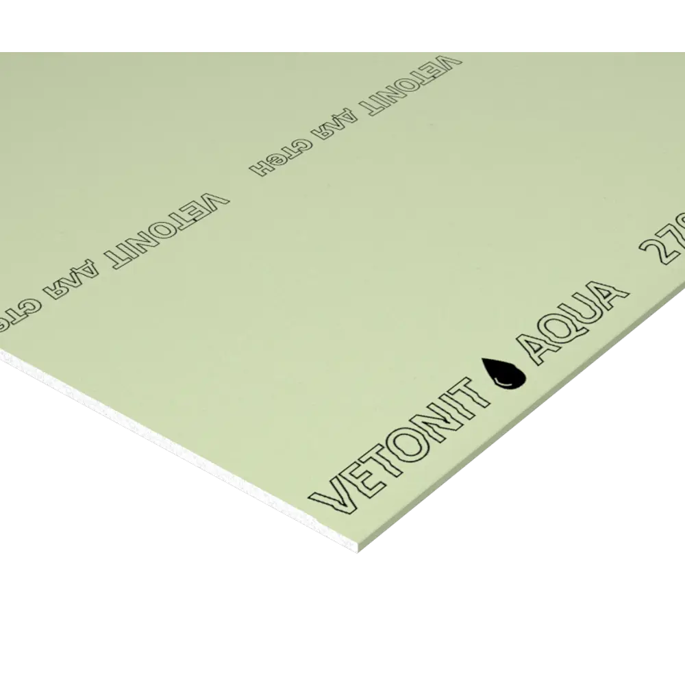 Гипсокартон влагостойкий 9.5 мм Vetonit Аква Лайт 2500x1200 мм 3 м² STLM-2076254
