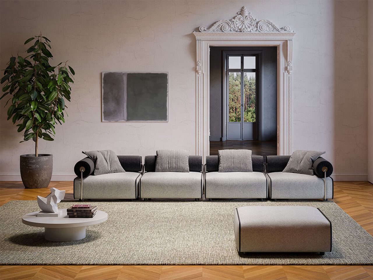 Модульная ткань двухсторонний диван Pianca Levante ARCH-00134715 - Вид №2