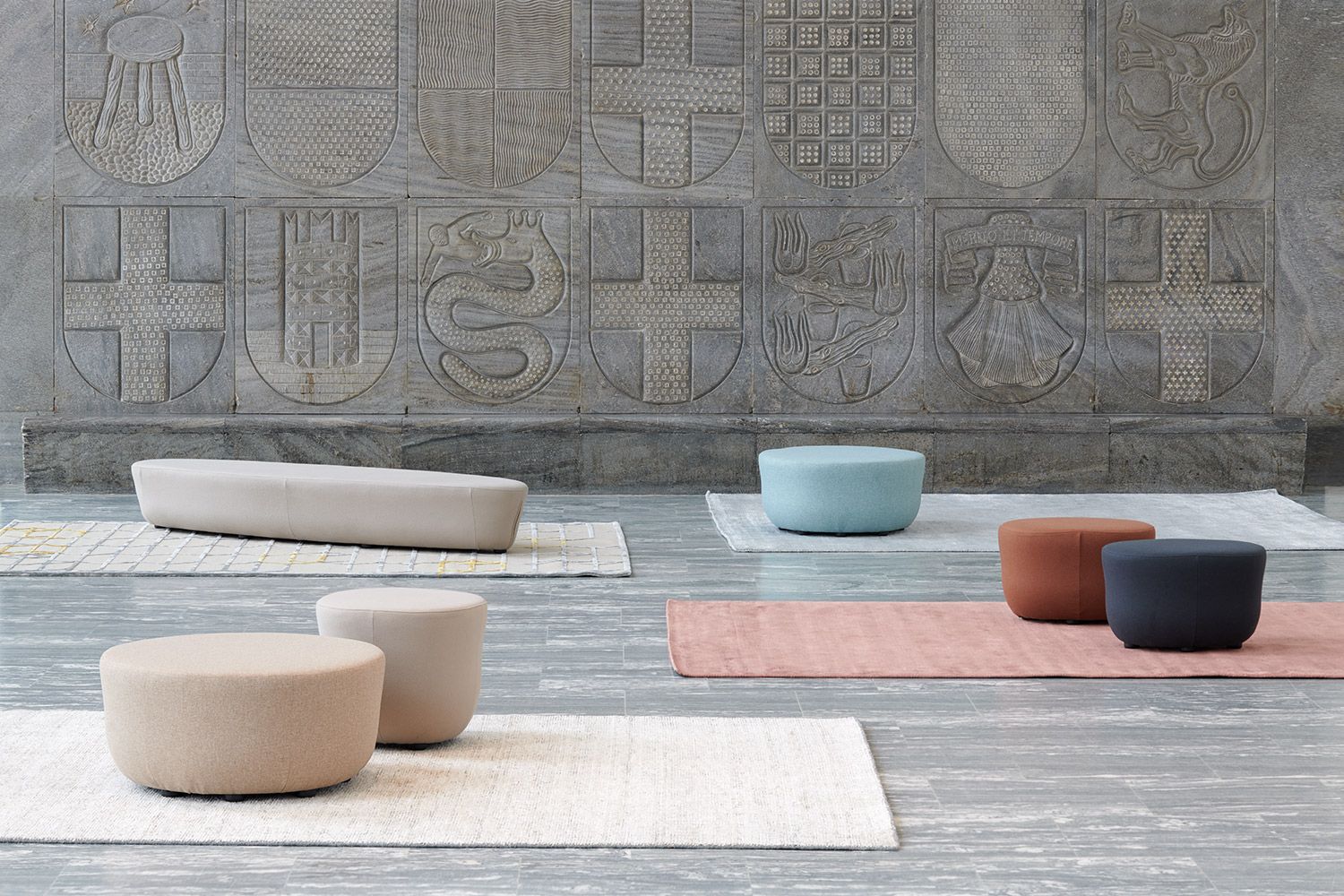 Овальный пуф из ткани Manerba CUP ARCH-00001800 - Вид №3