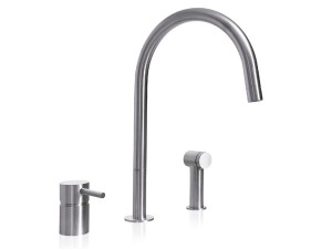 Смеситель для кухни из нержавеющей стали со съемным ручным душем