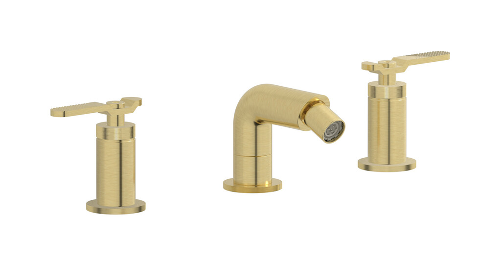 Смеситель для биде на 3 отверстия с донным клапаном WE ARE IB b2393is Brushed Pale Gold Bold