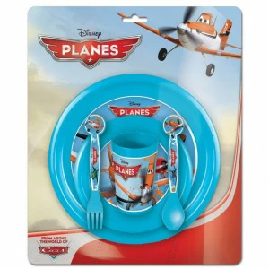 Набор детской посуды "Самолеты" (миска, тарелка, стакан, ложка, вилка) ND PLAY САМОЛЕТЫ 335880 Голубой