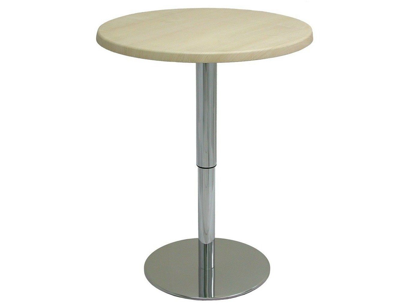 Круглый стол из нержавеющей стали с регулируемой высотой Vela Arredamenti Slim-Inox-Tel ARCH-00056442 - Вид №1