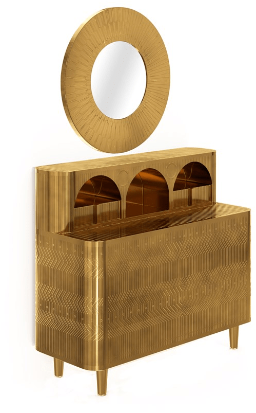 Scarlet Splendour Круглое зеркало с настенной рамой Vanilla noir oro sun-id-1481952 - Вид №2