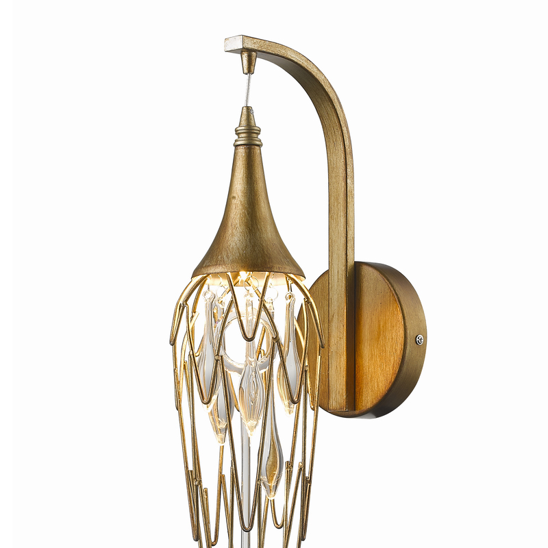 Светильник настенный золотистый Delight Collection Goddess Tears Gold W68009S-1 DELIGHT COLLECTION  00-3882853 Золото  - Вид №1