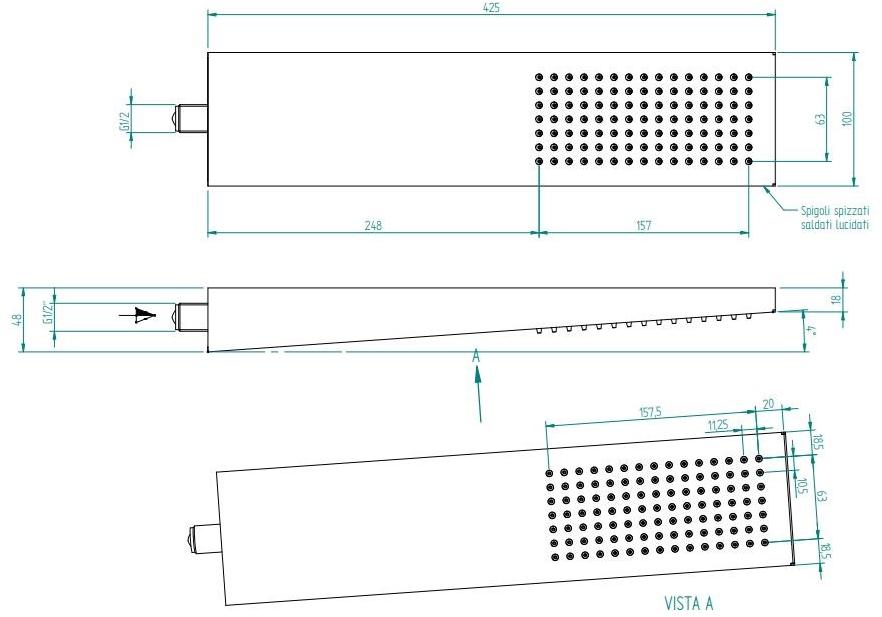 ZAZZERI Настенная лейка душа с фиксированной струей 100 sun-id-1437769 - Вид №5