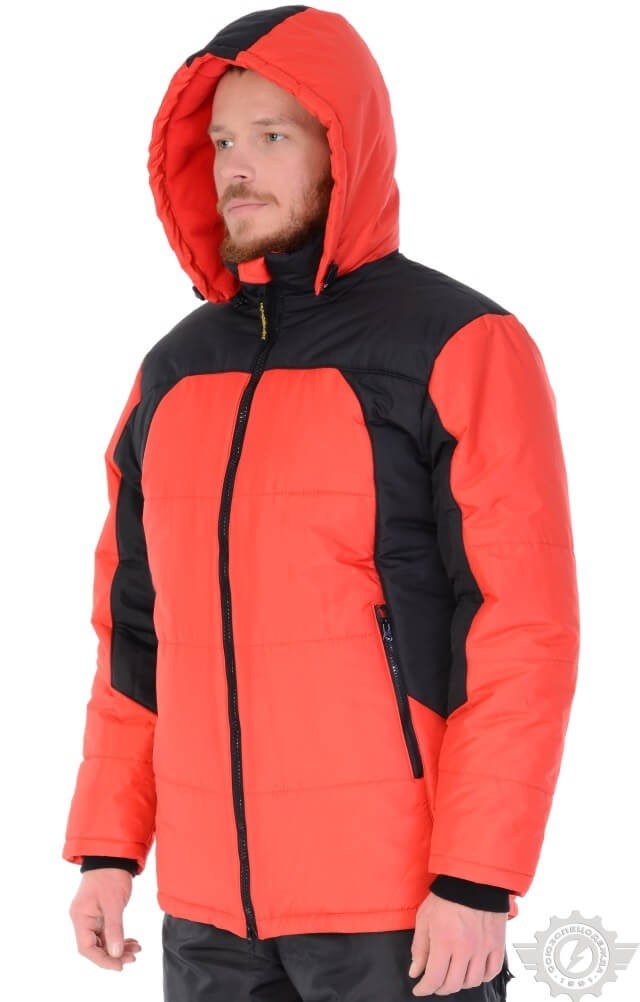 69382 Куртка "Тайгер" зимняя красно-черная  Зимняя спецодежда  размер 56-58/170-176  - Вид №6