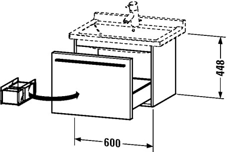 XL605607575 Тумбочка подвесная X-Large #XL6056 600 x 468 мм Лен, декор Duravit - Вид №1