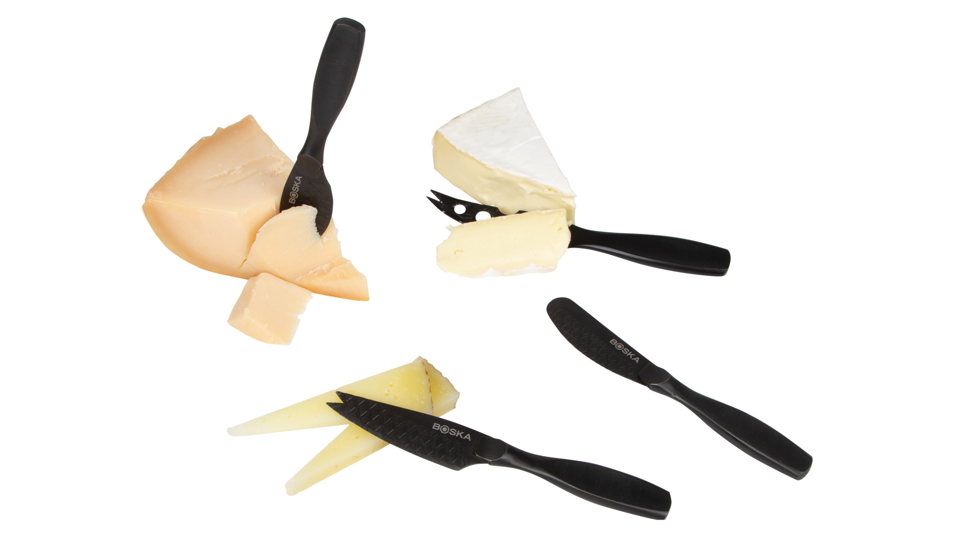 10640457 Boska Набор мини-ножей для всех видов сыра Boska "Монако+" 19х19см, 4шт, сталь, (чёрный), п/у Сталь нержавеющая  - Вид №2