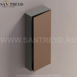 LIFT Модульный шкаф 100 см с правой дверью на доводчиках. Модули могут располагаться горизонтально и вертикально. Отделка: темно-серая краска и темная бронза. AMOB053BRLGDX