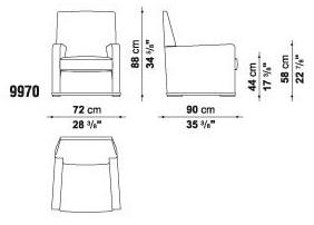 Maxalto Кресло с обивкой из ткани с подлокотниками Imprimatur sun-id-1379253 - Вид №1
