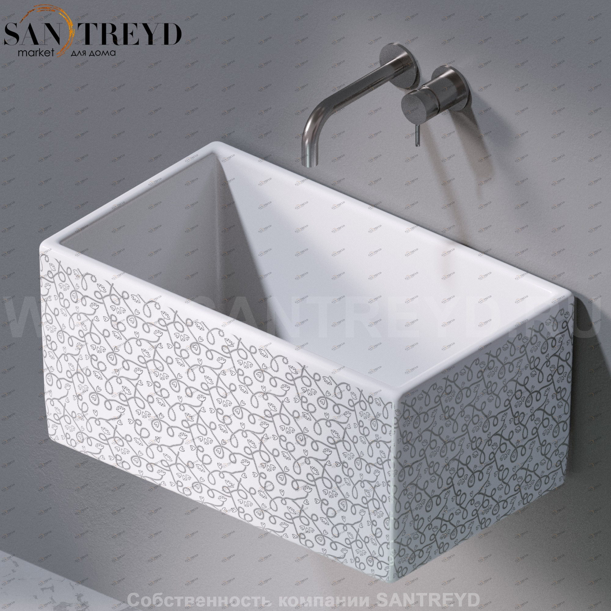 L112400P Подвесная раковина настенная прямоугольная A. e T. Italia Tower белая AeT ITALIA