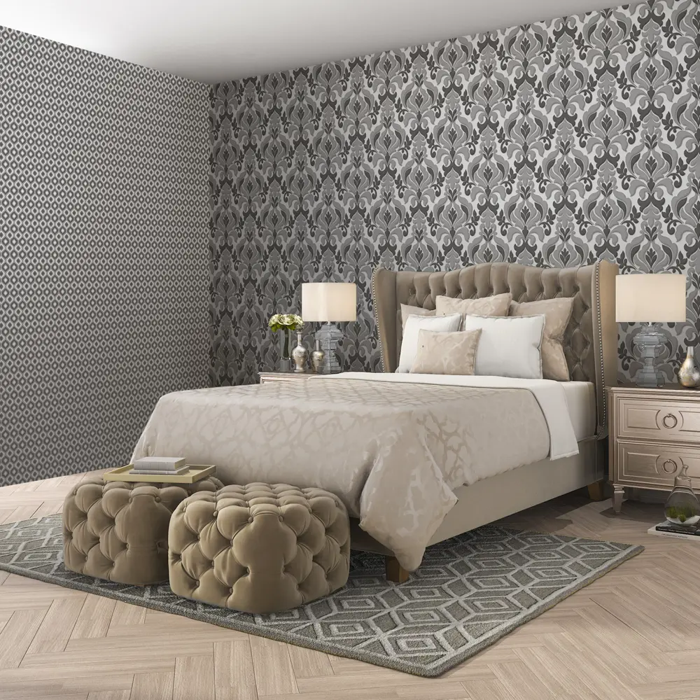Обои флизелиновые 1,06х10 м цвет серый ED1124-11 81961320 STLM-2098138 EURO DECOR Династия - Вид №4