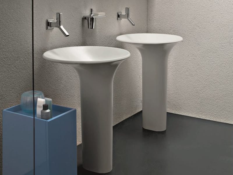 Круглая отдельно стоящая раковина из Cristalplant® Zucchetti ARCH-00107923 - Вид №2