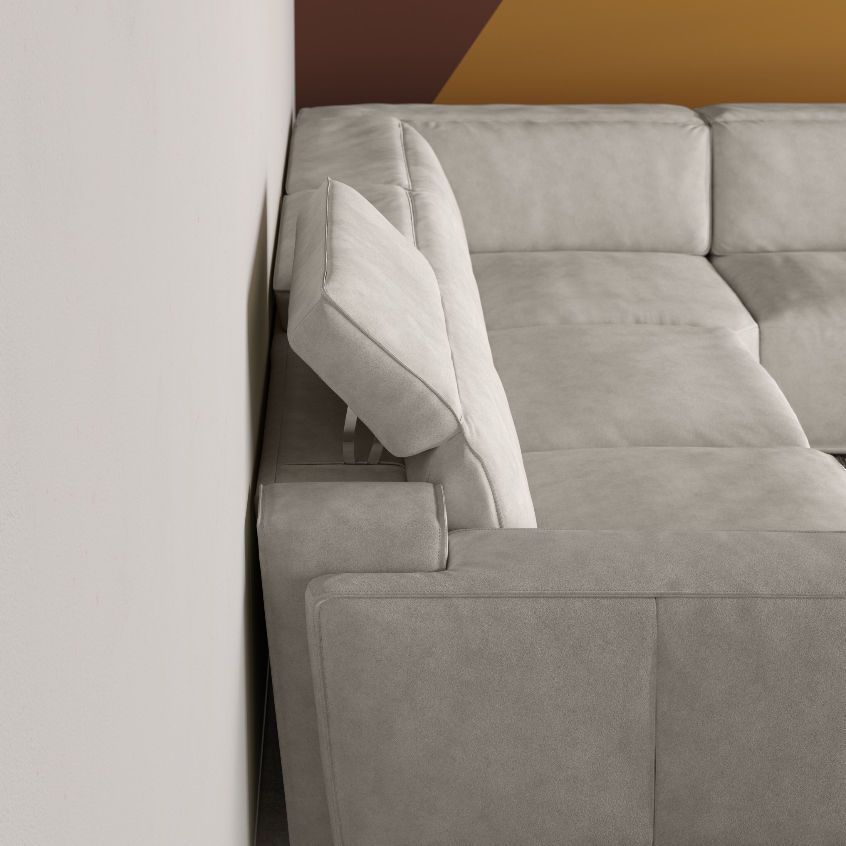 Угловой диван с откидной спинкой из ткани Natuzzi Italia IAGO ARCH-00131625 - Вид №10