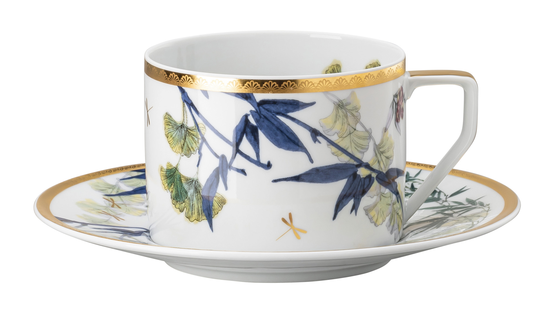 10655603 Rosenthal Набор чашек чайных с блюдцами Rosenthal Турандот 230мл, фарфор, белый, золотой кант, 6шт Фарфор  - Вид №1