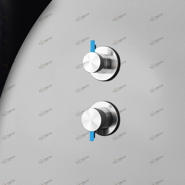 Смеситель для душа глянцевая сталь с синей ручкой Toki Radomonte TKI5LCIL26