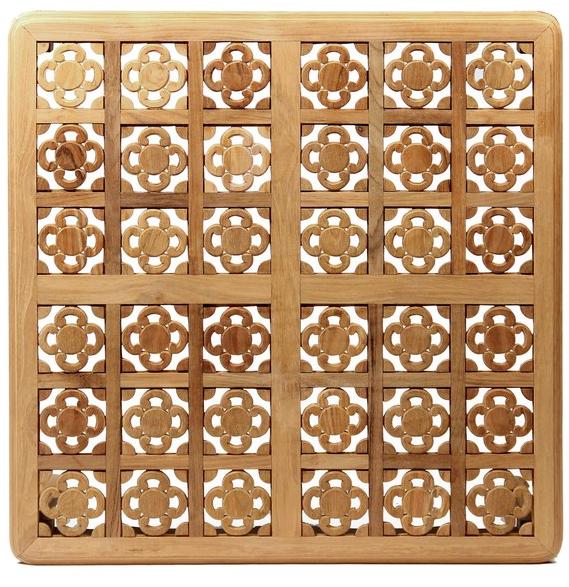 ASTELLO Квадратный садовый столик из тика Garance sun-id-1353530 - Вид №1