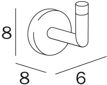 INDA® Крючок для халата из хромированной латуни Forum A3620a - Вид №2