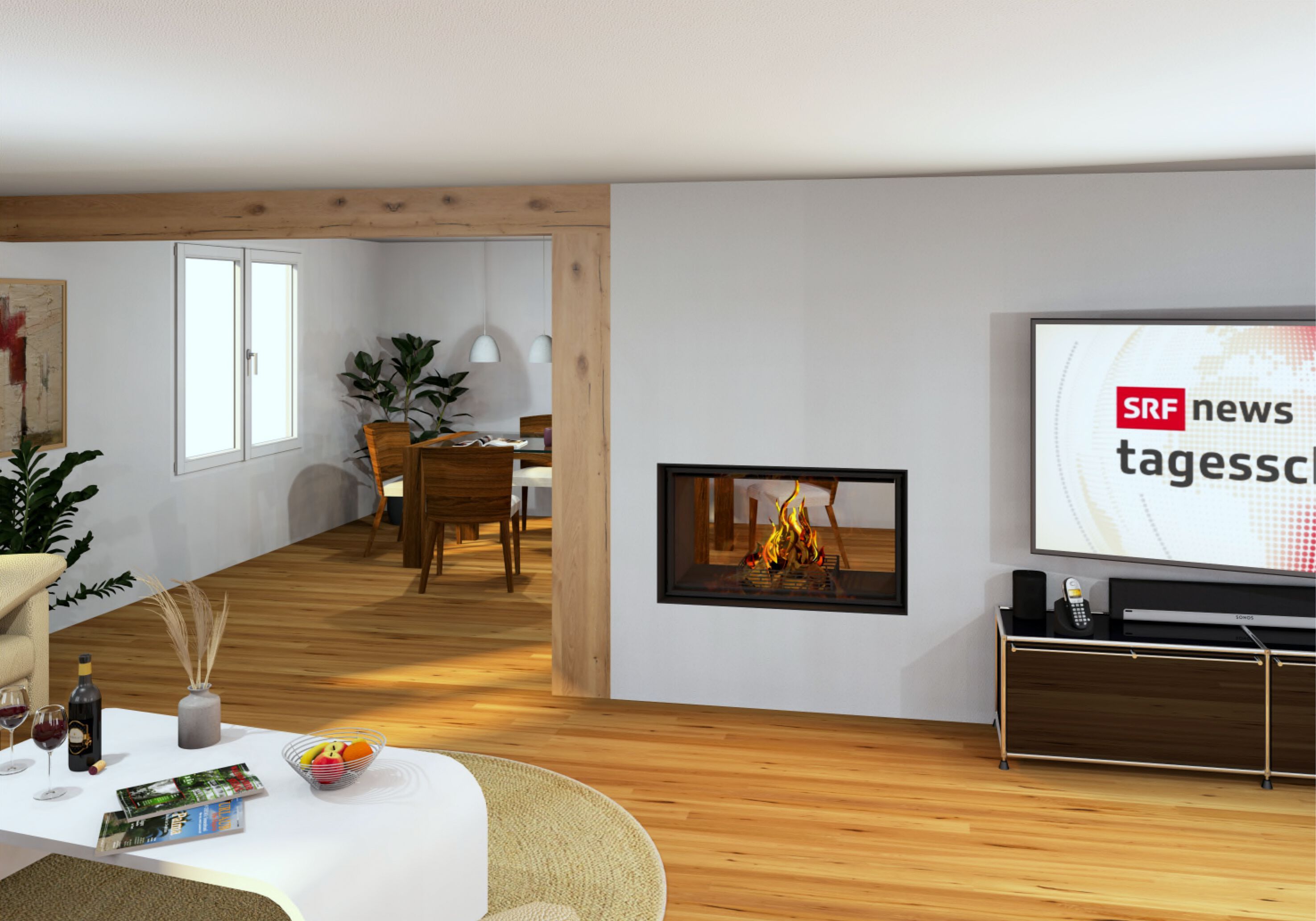 Двухсторонний дровяной камин с каталитическим фильтром RÜEGG Скрипка ARCH-00009231 - Вид №1